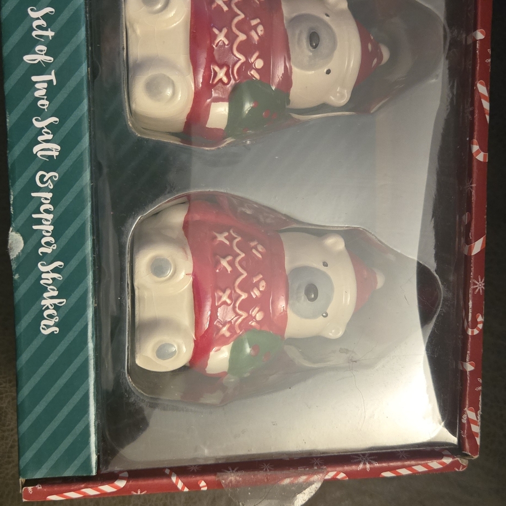 Festive Polar Bear Salt and Pepper Shakers